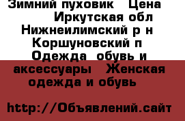 Зимний пуховик › Цена ­ 4 500 - Иркутская обл., Нижнеилимский р-н, Коршуновский п. Одежда, обувь и аксессуары » Женская одежда и обувь   